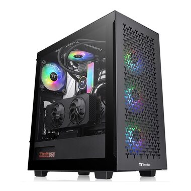 Thermaltake TOWER ATX V350 TG ARGB AIR BLACK / ATX / 1x UBS C 3.2 / 2x USB 3.0 / Bez zdroja / priehľadná bočnica