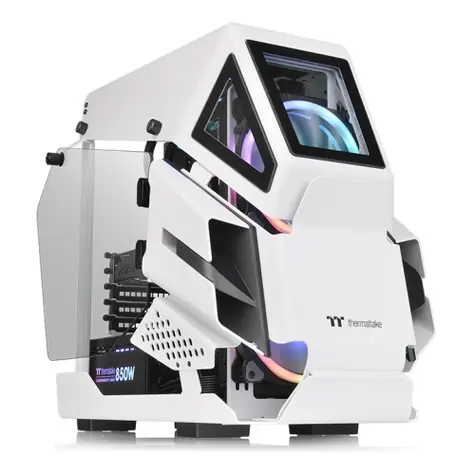 Thermaltake AH T200 Snow / Micro ATX / 1x USB C 3.1 / 2x USB 3.0 / Bez zdroja / priehľadná bočnica