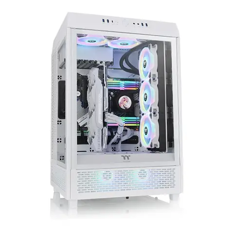 Thermaltake The Tower 500 Snow White / E-ATX / 1x USB 3.2 / 4x USB 3.0 / Bez zdroja / priehľadná bočnica