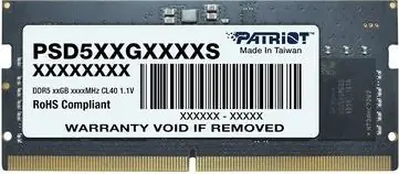 Patriot Signature 16GB (1x16GB) 5600MHz / SO-DIMM / DDR5 / CL46 / NON-ECC / Unbuffered / 1.1V