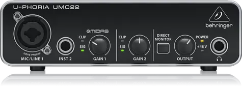 Behringer UMC22 / Externá zvuková karta / USB / XLR / 6.3mm