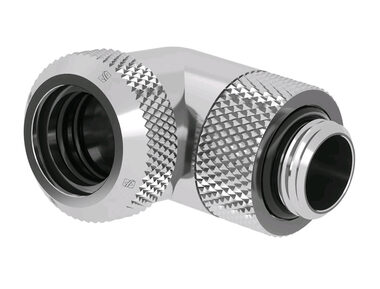 Barrow G1/4 (M) šróbenie pre 14mm pevnú trubicu - 90 ° koleno strieborná