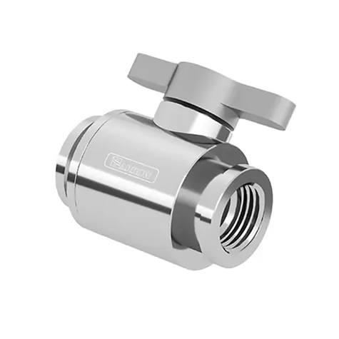 Barrow G1/4 (F) Guľový ventil 10mm strieborná