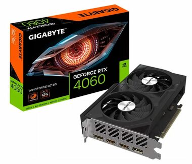 GIGABYTE GeForce RTX 4060 WINDFORCE OC 8GB / 1830 - 2475Mhz / 8GB GDDR6 / 128bit / 2x HDMI + 2x DP / 115W