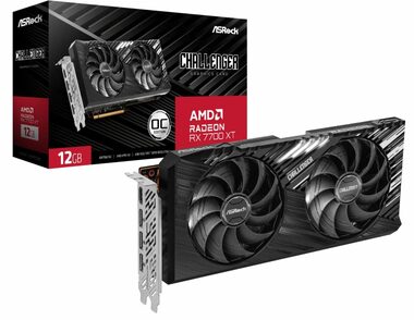 ASRock Radeon RX 7700 XT Challenger 12GB OC / 1900-2854 MHz / 12GB GDDR6 / 192-bit / 1x HDMI + 3x DP / (8+8) 