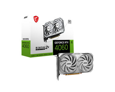 MSI GeForce RTX 4060 Ventus 2X WHITE OC 8GB / 1830 - 2505 MHz / 8GB GDDR6 / 128-bit / 1x HDMI + 3x DP / (8) / dopredaj