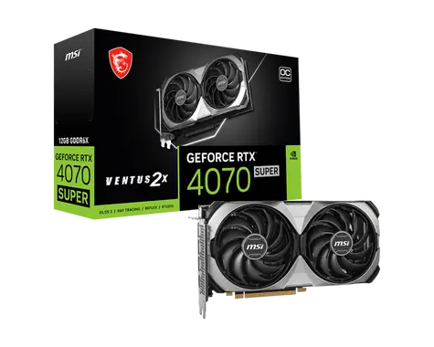 MSI GeForce RTX 4070 SUPER Ventus 2X OC 12GB / 1980 - 2520 MHz / 12GB GDDR6x / 192-bit / 1x HDMI + 3x DP / (16)