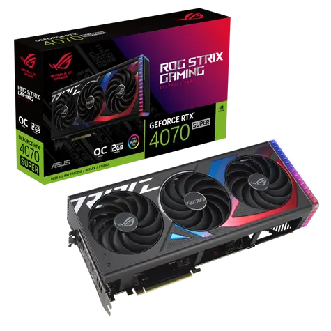 Asus ROG Strix GeForce RTX 4070 SUPER OC 12GB / 1980 - 2670 MHz / 12GB GDDR6x / 192-bit / 2x HDMI + 3x DP / (16)