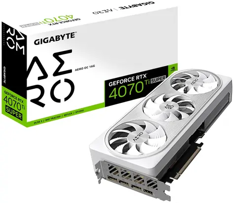 GIGABYTE GeForce RTX 4070 Ti Super Aero OC 16GB / 2340 - 2655 MHz / 16GB GDDR6x / 256-bit / 1x HDMI + 3x DP / (16)