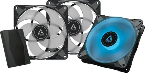 ARCTIC P14 PWM PST A-RGB + HUB čierna 3ks / 140 mm / Fluid Dynamic Bearing / 0-1900 RPM / 68.9 CFM / 4-pin + 3-pin RGB