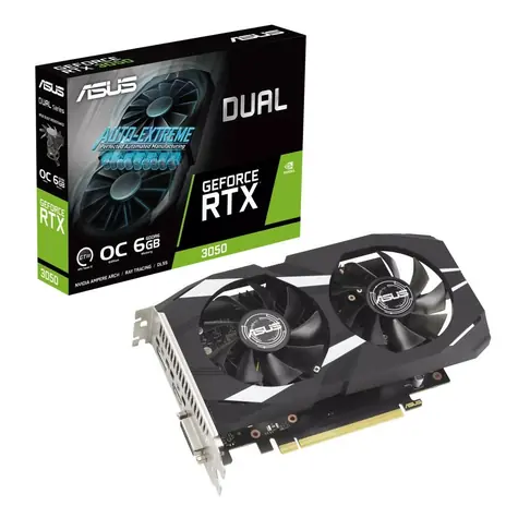 Asus RTX3050 Dual OC 6GB / 1537 MHz / 6GB GDDR6 / 96-bit / DVI-D + HDMI + DP