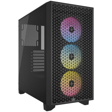 Corsair 3000D Airflow RGB čierna / ATX / 2x USB 3.2 / 3x 120mm / bez zdroja / priehľadná bočnica 