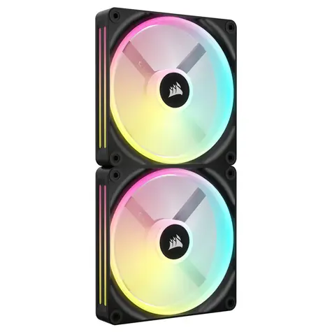 Corsair iCUE LINK QX140 RGB Series 140mm čierna 2 ks / Dynamic Fluid Bearing / 400-2000 RPM / 82.5 CFM / 4-pin