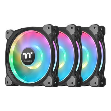 Thermaltake Riing Duo 12 RGB čierna 3ks / Ventilátor / 120 mm / Hydraulic Bearing / 1500 RPM @ 23.9 dB / 42.45 CFM 