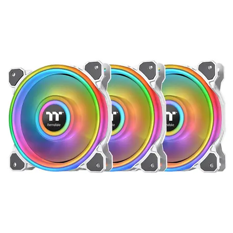 Thermaltake Riing Quad 12 RGB biela 3ks / Ventilátor / 120 mm / Hydraulic Bearing / 1500 RPM @ 25 dB / 40.9 CFM 