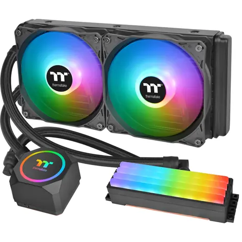 Thermaltake Floe RC240 CPU &amp; Memory čierna / AIO vodný chladič CPU / 2x 120 mm / 1500 RPM @ 28.2 dB / 59.28 CFM