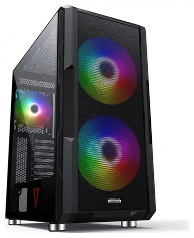Modecom Volcano Amirani ARGB čierna / ATX / 1x USB-C / 2x USB 3.2 / 2x 200mm / 1x 120mm / bez zdroja / priehľadná bočnica