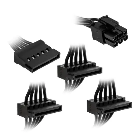 Kolink KL-CBR-SAT Napájací kábel / 3x SATA / 1x 6 pin pre pripojenie k zdroju