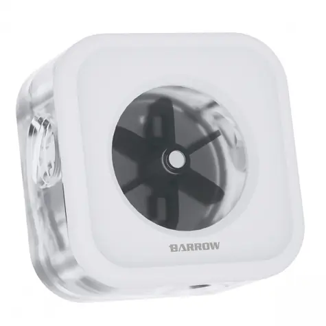 Barrow Prietokomer vodného chladenia ARGB biela / 2x G1/4"