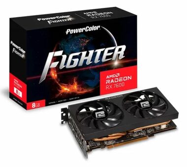 PowerColor Radeon RX 7600 Fighter 8GB / 1720 - 2655 MHz / 8GB GDDR6 / 128-bit / 3x DP / 1x HDMI / (8) 550W