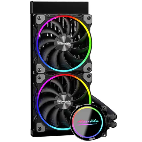 Alpenföhn Gletscherwasser 240mm čierna / AiO vodný chladič CPU / 2x 120mm / 36.8 dB @ 2550 RPM / 77.92 CFM / Intel + AMD
