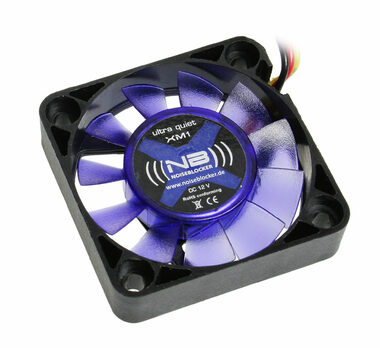 Noiseblocker BlackSilent Fan XM-1 modrá / 40mm / 11 dB @ 2800 RPM / 2.88 CFM / 3-pin