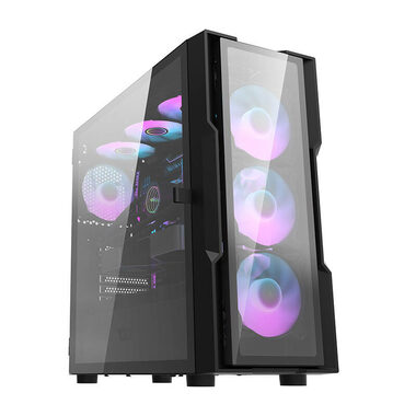 darkFlash DK431 Glass čierna / E-ATX / 4X 120 mm / 3x USB-A / priehľadná bočnica / bez zdroja 