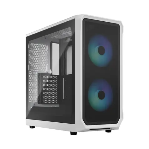Fractal Design Focus 2 RGB čierno-biela / ATX / 2x USB 3.0 / 2x 140mm / bez zdroja / prachové filtre / priehľadná bočnica