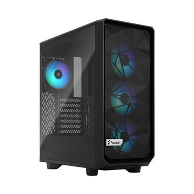 Fractal Design Meshify 2 Compact Lite RGB čierna / ATX / 2x USB-A 3.2 / bez zdroja / priehľadná bočnica / prachové filtre