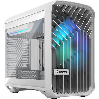 Fractal Design Torrent Nano RGB TG Clear Tint biela / Mini-ITX / 2x USB-A 3.2 / 1x USB-C 3.2 / bez zdroja / prach filtre