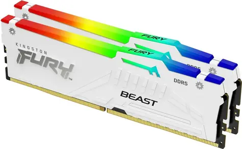 Kingston FURY Beast White RGB 32GB (2x 16GB) 6000MHz/DDR5/CL36/DIMM/1.35V/EXPO