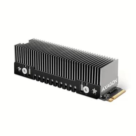 Axagon CLR-M2XT, hliníkový pasívny chladič pre jedno aj obojstranný M.2 SSD disk, výška 24 mm