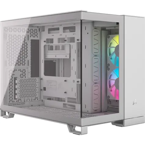Corsair iCUE LINK 2500X RGB biela / Micro-ATX / 1x USB-C 3.2 / 2x USB-A 3.2 / 2x 120mm RGB / bez zdroja / priehľadná bočná