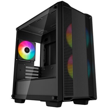 DEEPCOOL CC360 ARGB čierna / mATX / 1x USB-A 3.2 / 1x USB-A 2.0 / 3x 120mm RGB / bez zdroja / priehľadná bočnica