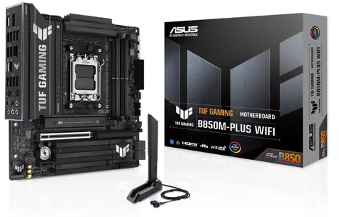Asus TUF GAMING B850M - PLUS WIFI / B850 / 4X DDR5 / 1x 2.5 GLAN / Wi-Fi 6E / mATX