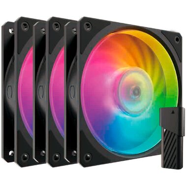 Cooler Master Mobius 120P ARGB čierna 3ks / 120mm / Loop Dynamic Bearing / 30dB @ 2400 RPM / 75.2CFM / 4-Pin PWM