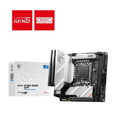 MSI MPG B760 EDGE WIFI / B760 / LGA1700 / 2x DDR5 / PCIEx16 / 2.5 GLAN / Wi-Fi / Mini-ITX