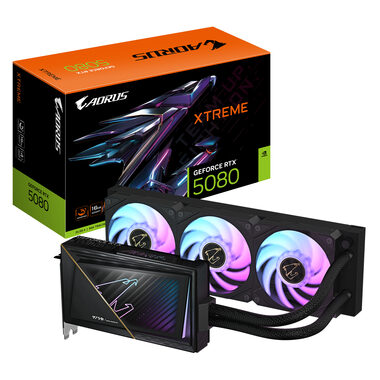 GIGABYTE AORUS GeForce RTX 5080 Xtreme WATERFORCE 16GB / 2805MHz / 16GB GDDR7 / 256-bit / 1x HDMI + 3x DP / 850W (16)