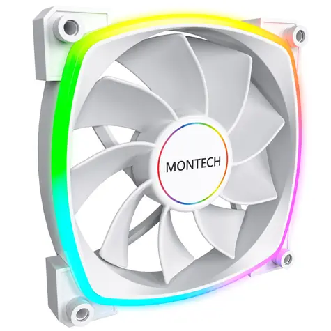 Montech RX140 PWM ARGB Reverse biela / 140mm / 27.9 dB @ 1600 RPM / 90.5 CFM / 4-Pin PWM + 3-Pin