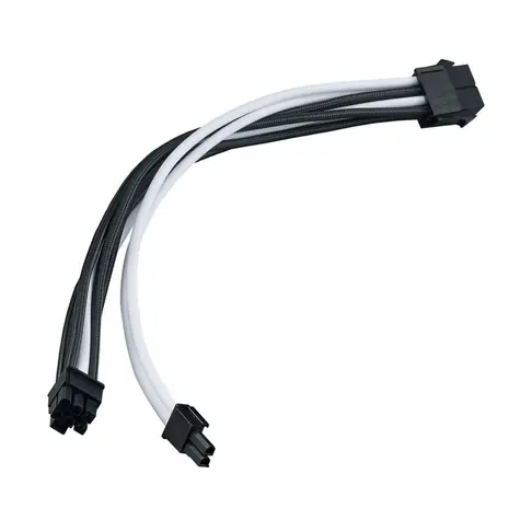 Silverstone PP07E-PCIBW Adaptér 8-Pin-PCIe na 6+2-Pin-PCIe 250mm - čierno-biela
