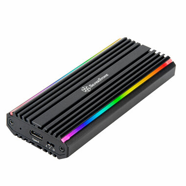 Silverstone MS13 čierna / Externý box pre M.2 NVMe / SATA / 10GBps / RGB