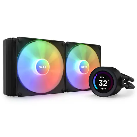 NZXT Kraken Elite RGB 280 čierna / 2x 140mm / Fluid Dynamic Bearing / 34.48 dB @ 1500 RPM / 90.79 CFM / AMD + Intel 