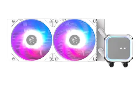 MSI MAG CoreLiquid A13 240 biela / 2x 120mm / 31.1 dB @ 2000 RPM / 62.6 CFM / AMD + Intel