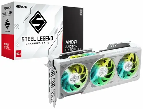 ASRock Radeon RX 9070 XT Steel Legend 16GB / 2970 MHz / 16GB GDDR6 / 256-bit / 1x HDMI + 3x DP / 700W (8+8)
