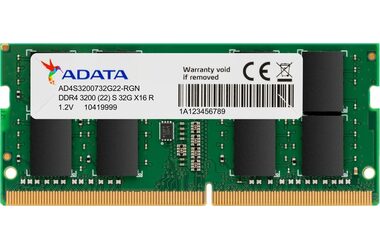 ADATA 8GB (1x8GB) 3200MHz / SO-DIMM DDR4 / Non-ECC / Unbuffered / CL22 / 1.2 V