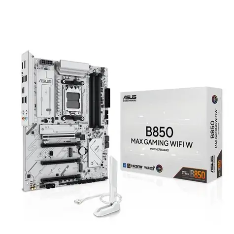 Asus B850 MAX GAMING WIFI biela / B850 / 4X DDR5 / 1x 2.5GLAN / Wi-Fi 6 / ATX