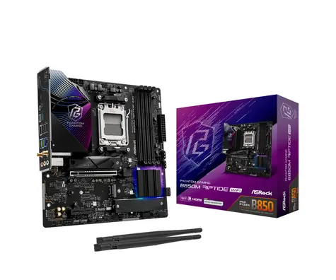 ASRock B850M Riptide WiFi / AMD B850 / DDR5 / SATA III / USB 3.2 / 2.5 GLAN / Wi-Fi 7 / sc.AM5 / mATX