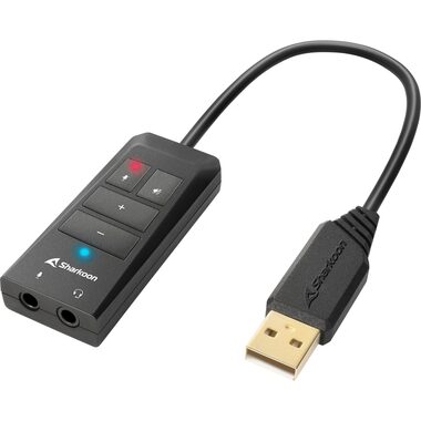 Sharkoon SB2 čierna / externá zvuková karta / USB / 70kHz / 7.1