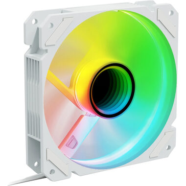 Sharkoon SHARK Mirror RGB PWM REVERSE biela / vetráčik / 120mm / RGB / 26.8 dBA / 1500 RPM / 99.52 m3h