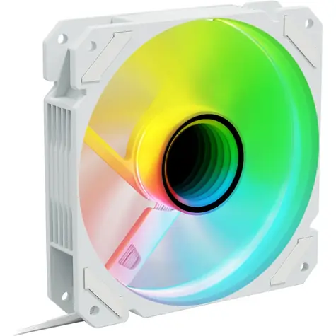 Sharkoon SHARK Mirror RGB PWM REVERSE biela / vetráčik / 120mm / RGB / 26.8 dBA / 1500 RPM / 99.52 m3h
